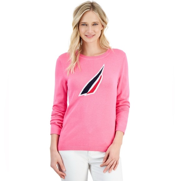 Nautica Tops - Nautica Women’s Crewneck Pullover Sweater,‎ Pink, Size Medium, NWT